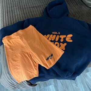 White Fox Hoodie + Biker Short Set